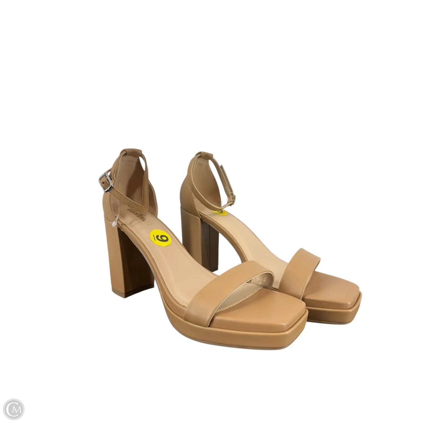 Shoes Heels Block By Cushionaire In Brown, Size: 9