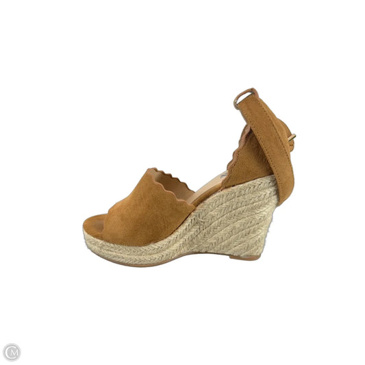 Sandals Heels Wedge By Clothes Mentor In Tan, Size: 6.5