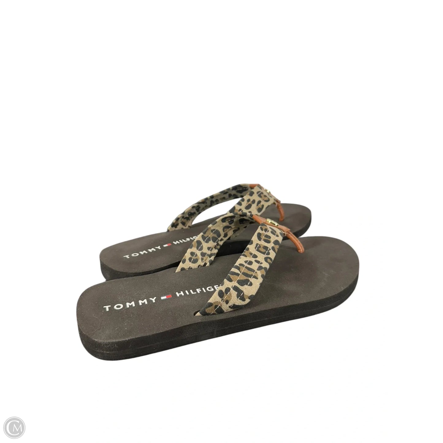Sandals Flip Flops By Tommy Hilfiger In Brown, Size: 8
