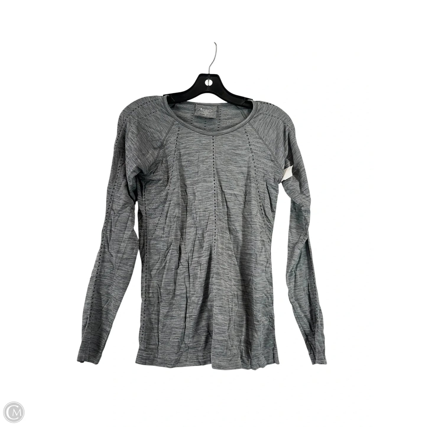 Athletic Top Long Sleeve Collar By Athleta In Grey, Size: M