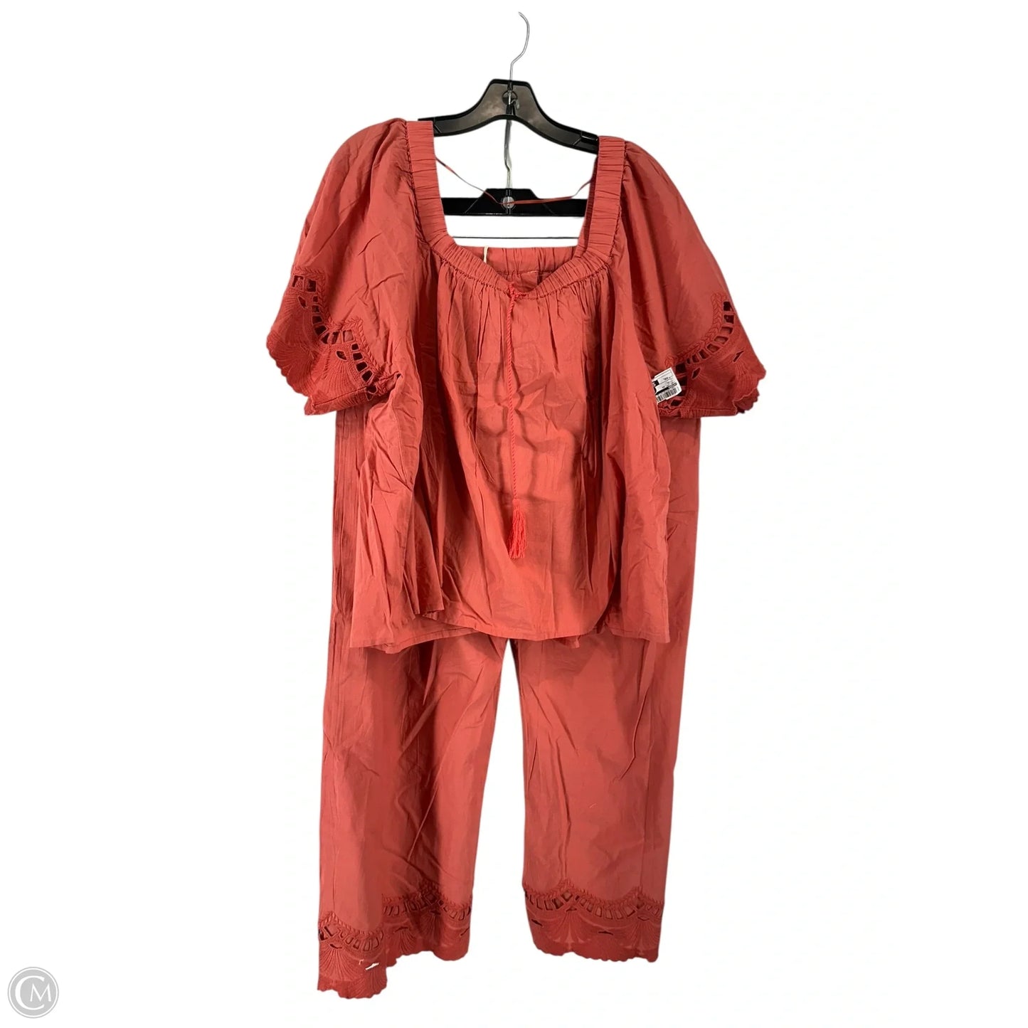 Top 2pc Short Sleeve By Dylan In Orange, Size: Xxl