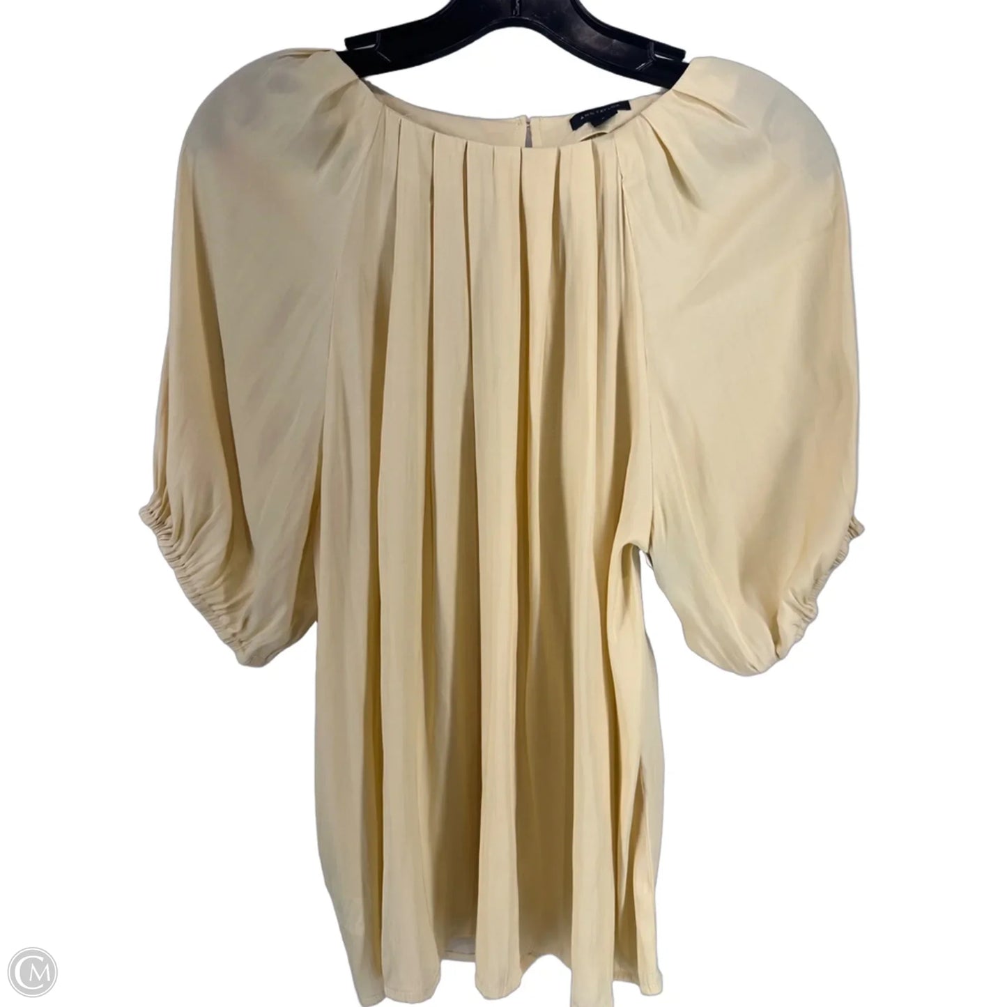 Top Short Sleeve By Ann Taylor In Yellow, Size: M