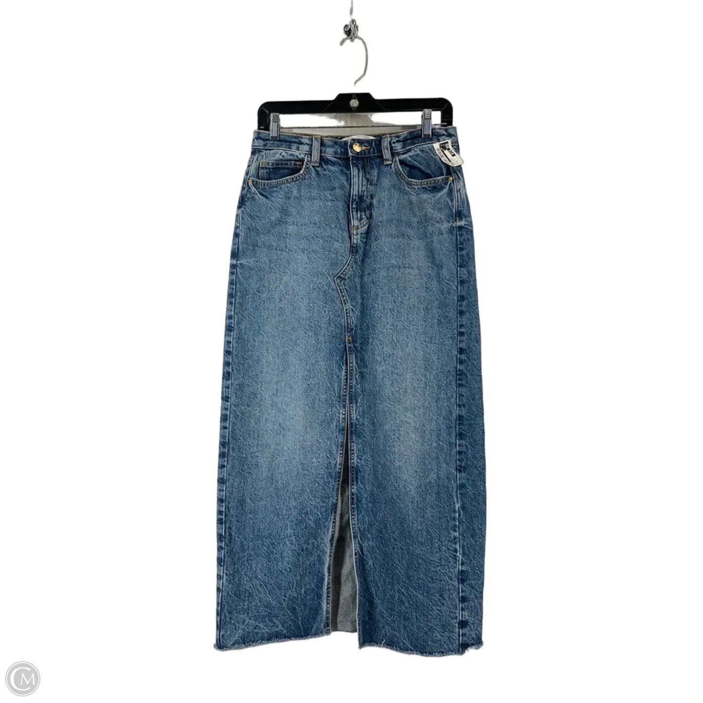 Skirt Maxi By Zara In Blue Denim, Size: S