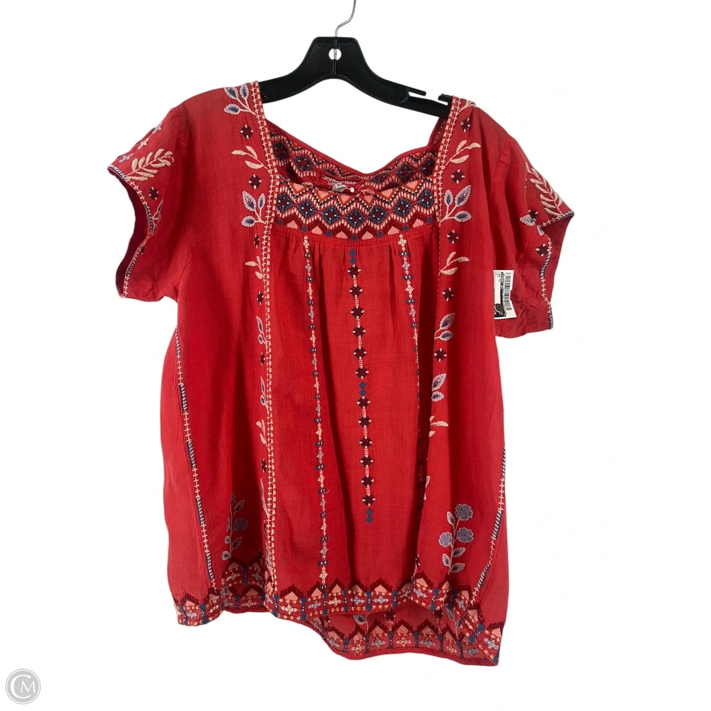 Top Short Sleeve By Johnny Was In Red, Size: M