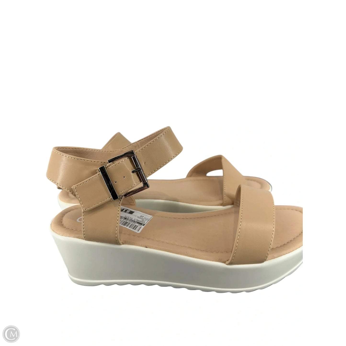 Sandals Flats By Clothes Mentor In Tan, Size: 10