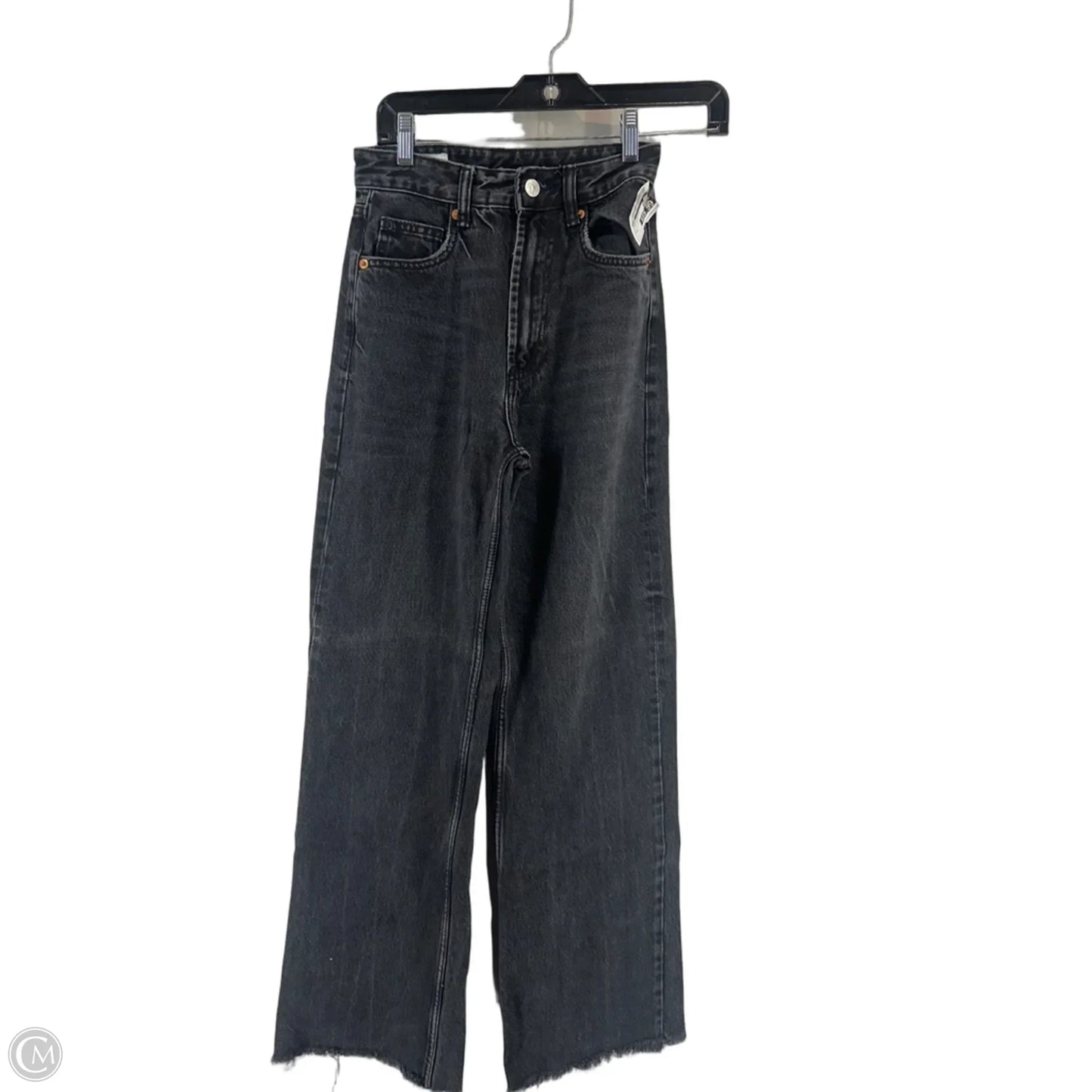 Jeans Straight By Zara In Black Denim, Size: 0