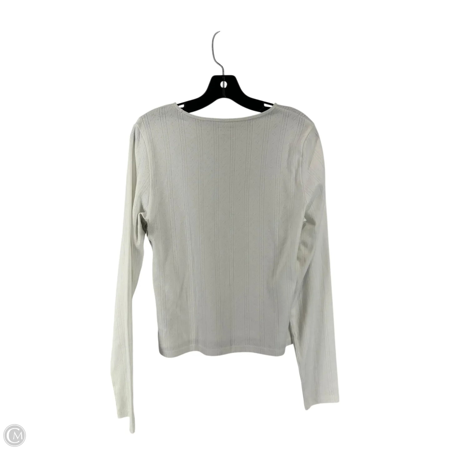 Top Long Sleeve Basic By American Eagle In White, Size: Xl