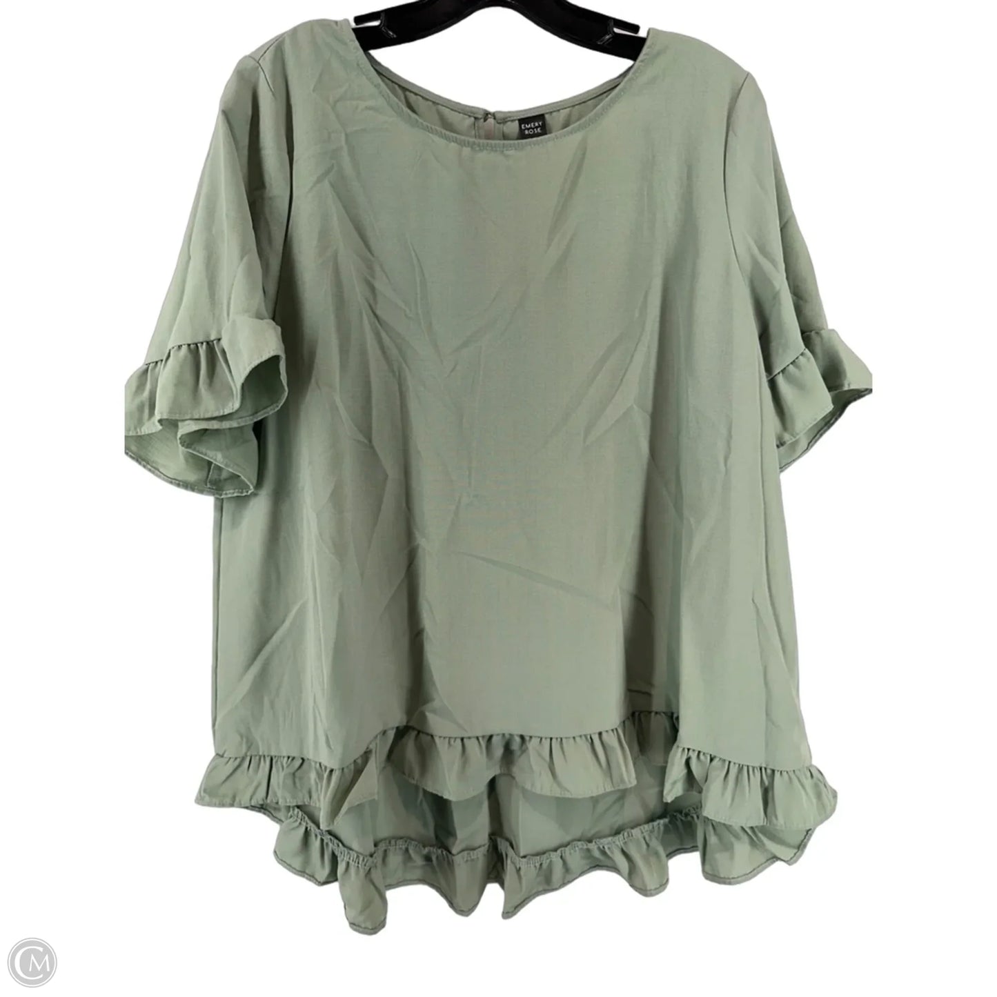 Top Short Sleeve By Emery Rose In Green, Size: Xl
