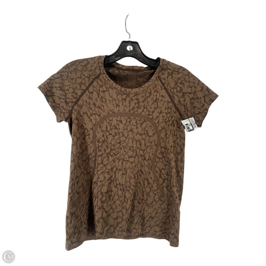 Top Short Sleeve By Lululemon In Brown, Size: 6
