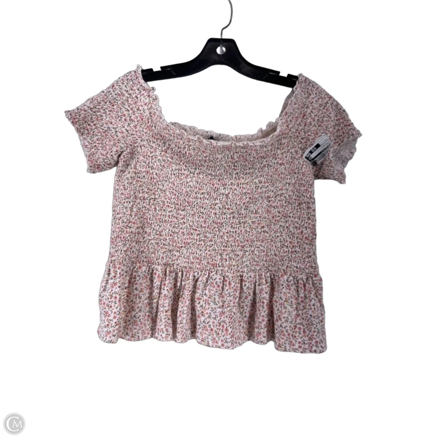 Top Short Sleeve By American Eagle In Floral Print, Size: L