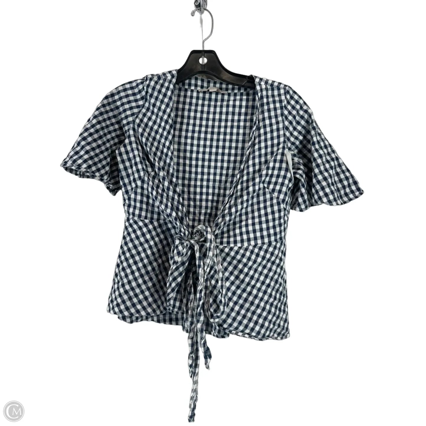 Top Short Sleeve By Loft In Plaid Pattern, Size: Xxs