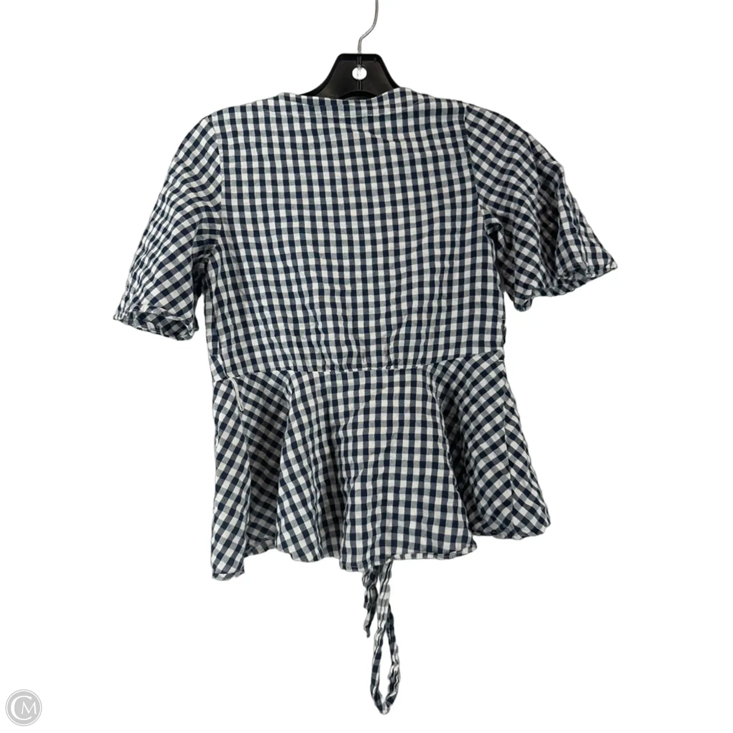 Top Short Sleeve By Loft In Plaid Pattern, Size: Xxs
