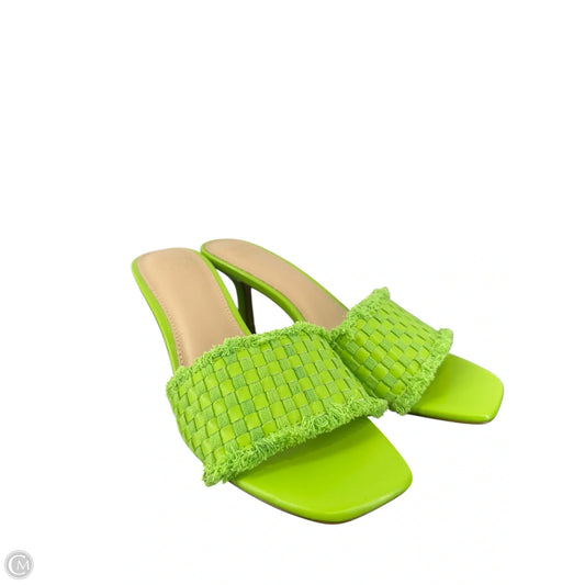Sandals Heels Kitten By Crown And Ivy In Green, Size: 8.5