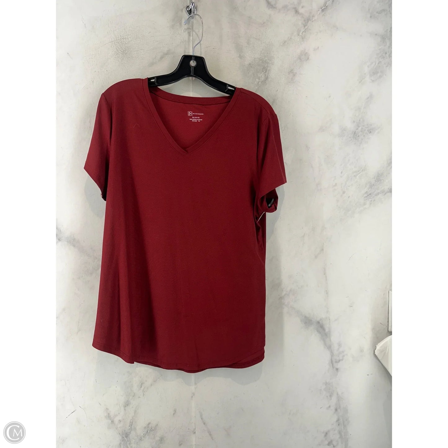 Top Short Sleeve Basic By No Boundaries In Red, Size: Xl