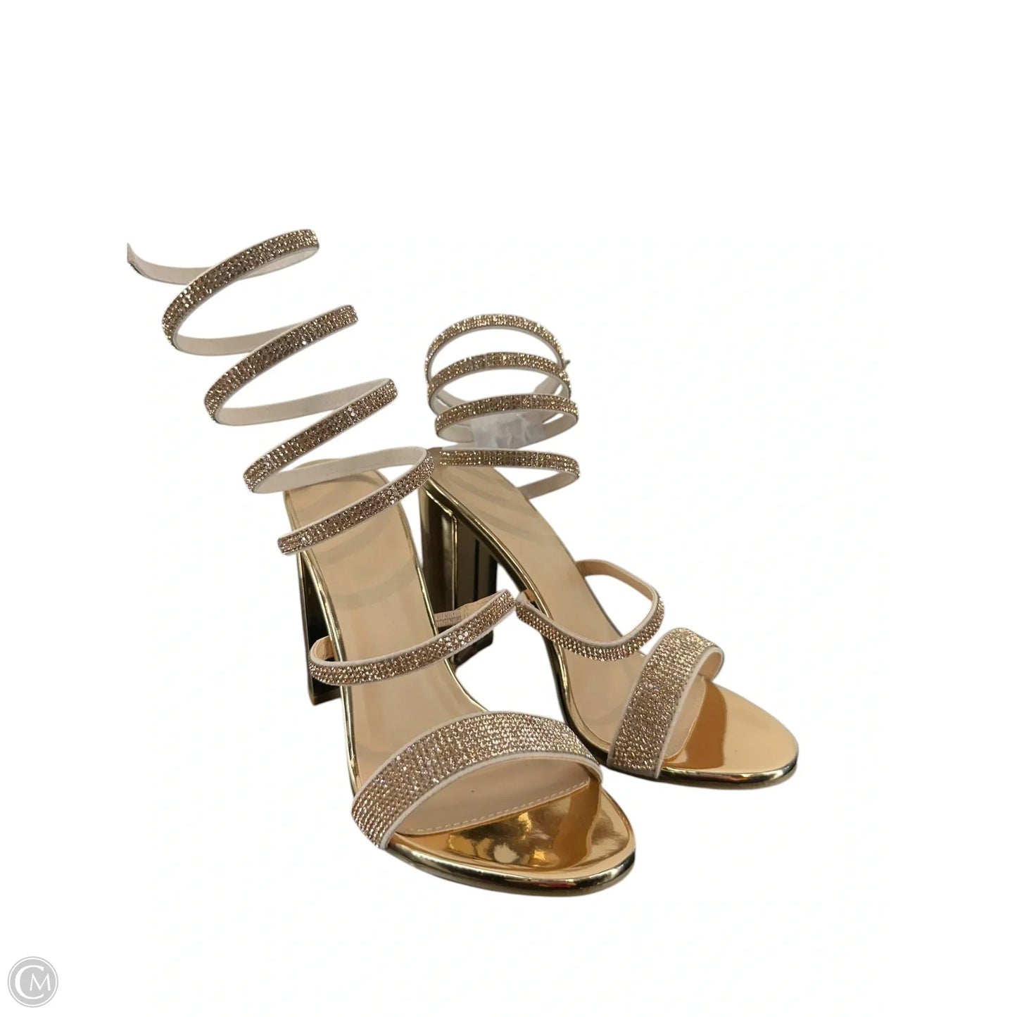 Sandals Heels Block By Wild Diva In Rose Gold, Size: 5.5