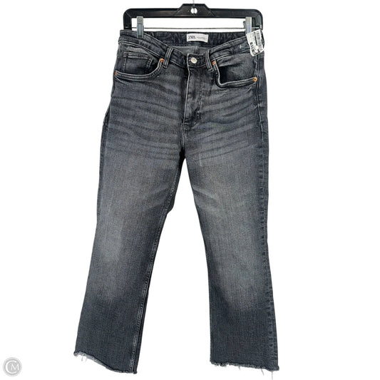 Jeans Wide Leg By Zara In Black Denim, Size: 6