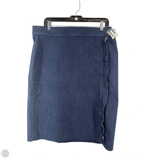 Skirt Midi By Ann Taylor In Blue Denim, Size: 14