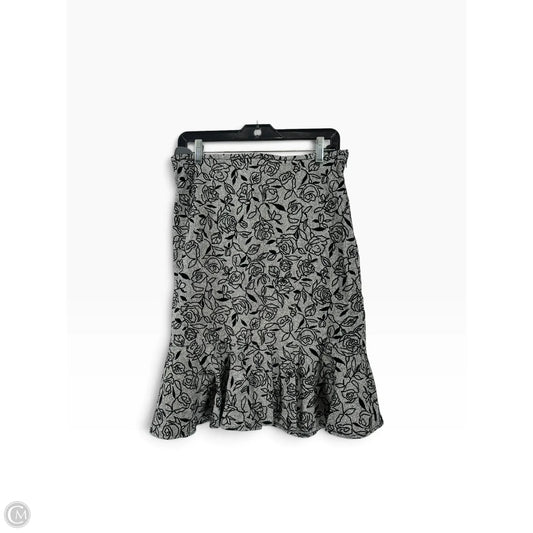 Skirt Midi By Ann Taylor In Black & Grey, Size: 8