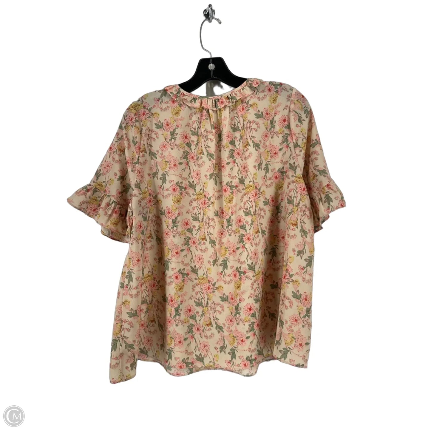 Top Short Sleeve By Everleigh In Floral Print, Size: L
