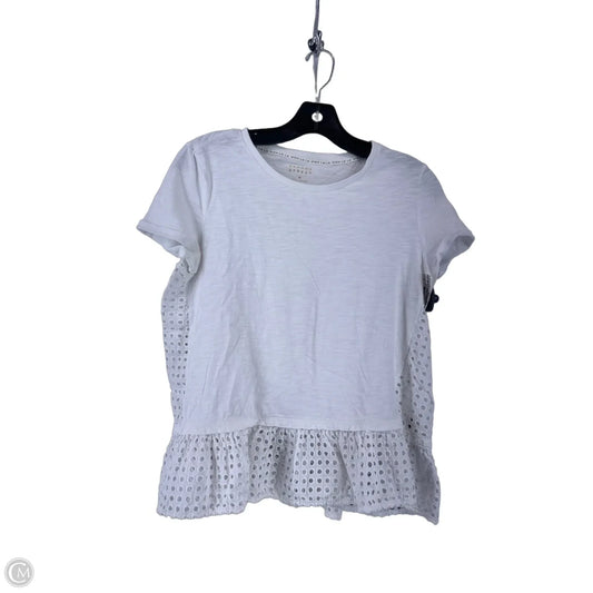 Top Short Sleeve Designer By Kate Spade In White, Size: M