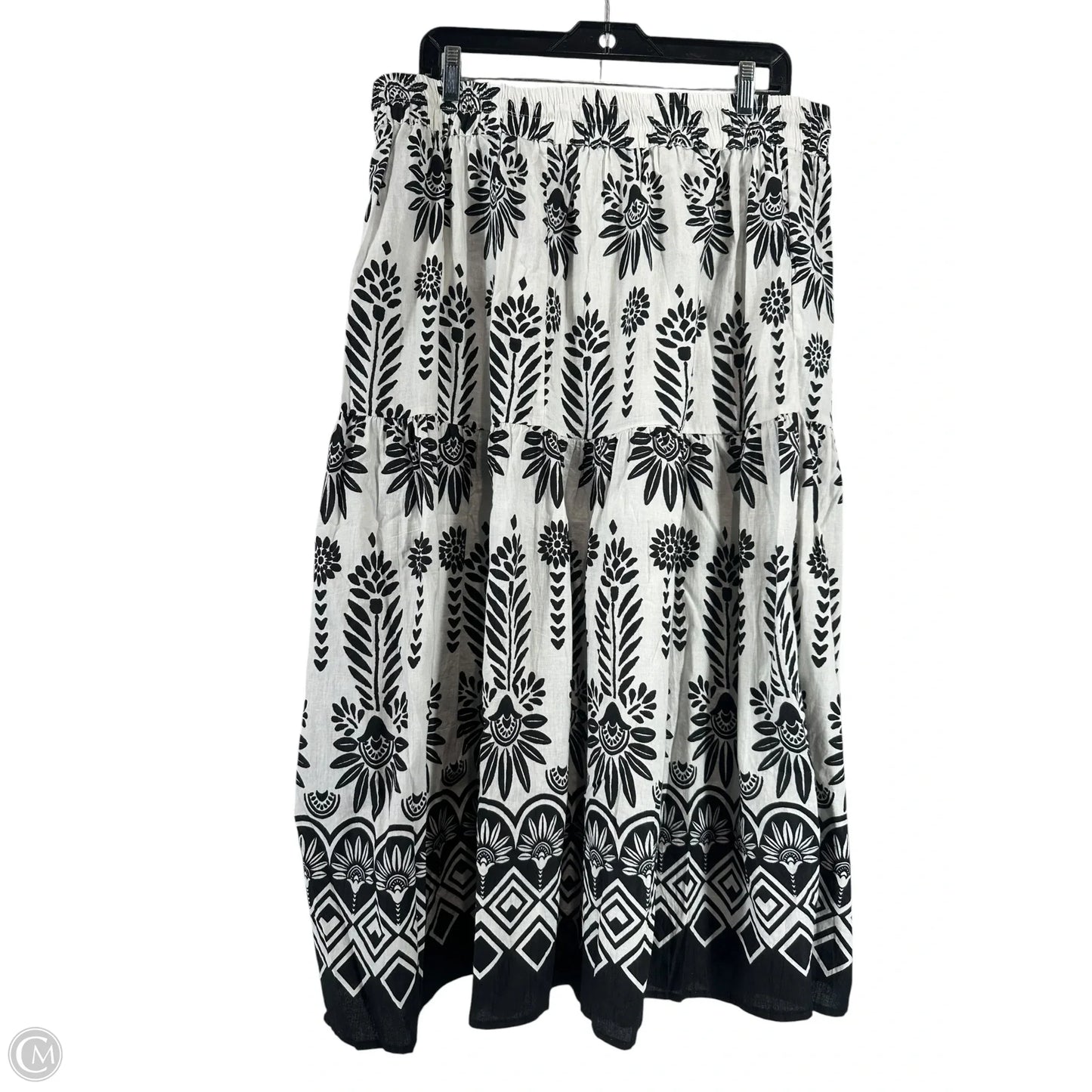 Skirt Maxi By Mlle Gabrielle In Black & White, Size: Xl