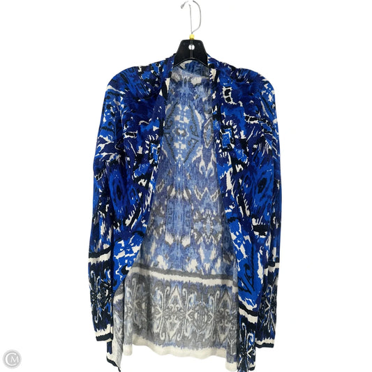 Cardigan By Chicos In Black & Blue, Size: 2