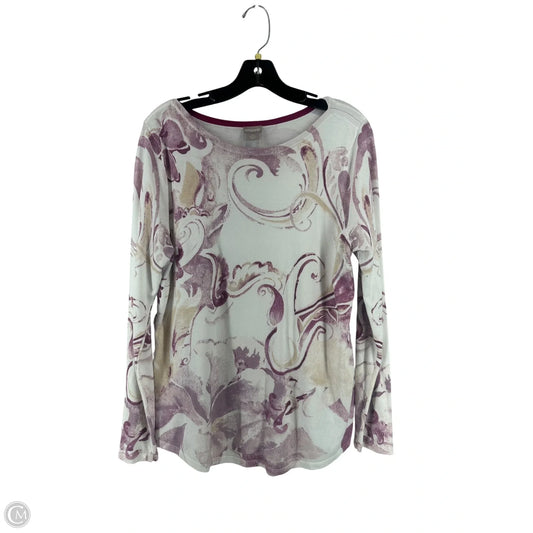 Top Long Sleeve By Chicos In Purple & White, Size: 2