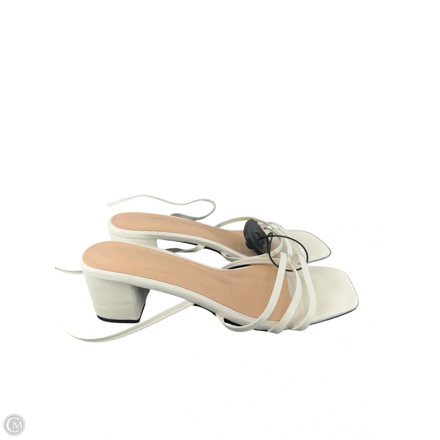 Sandals Heels Block By Clothes Mentor In White, Size: 10