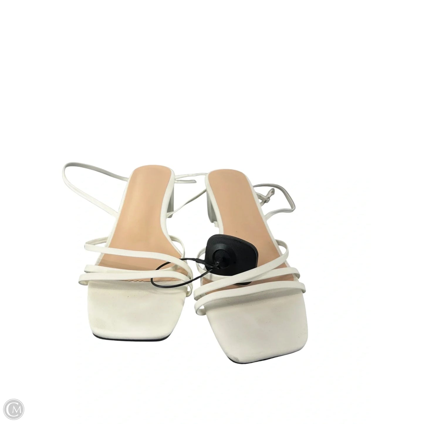 Sandals Heels Block By Clothes Mentor In White, Size: 10