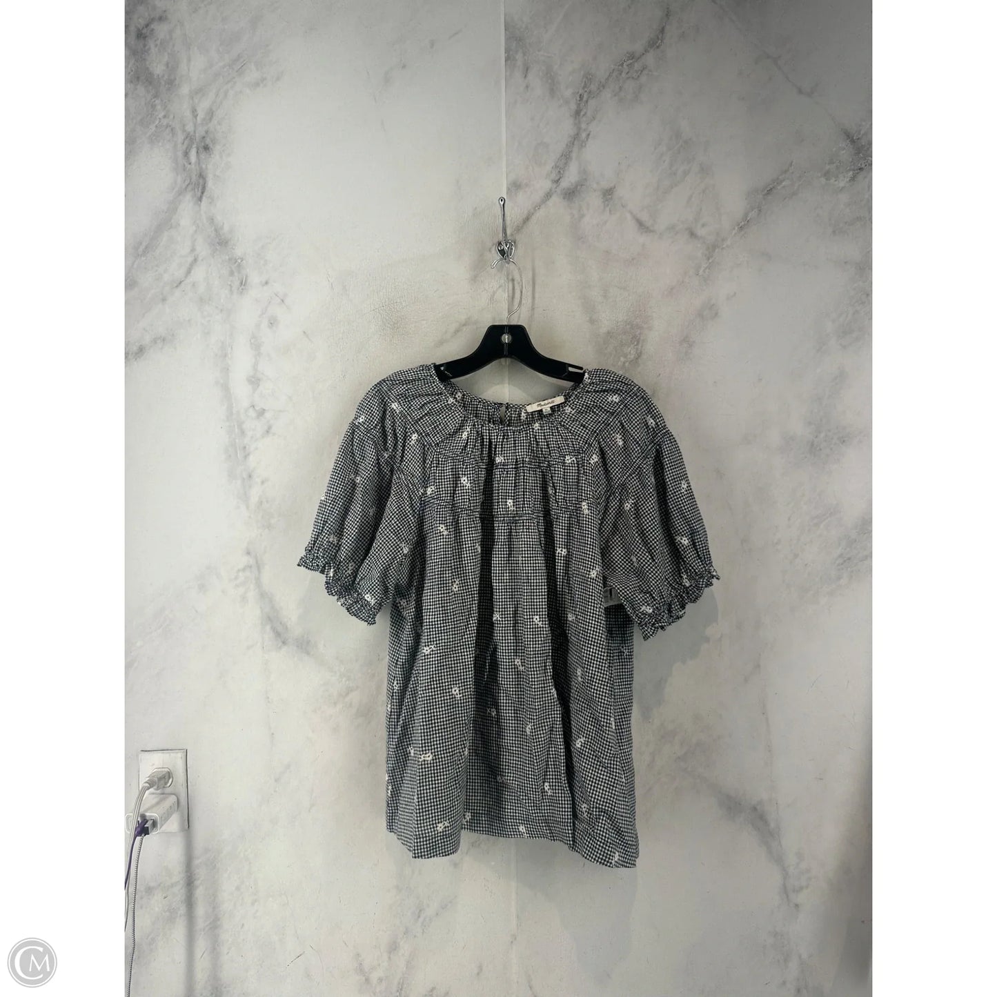 Top Short Sleeve By Madewell In Black & White, Size: Xl