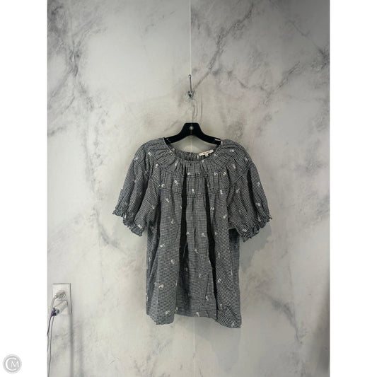 Top Short Sleeve By Madewell In Black & White, Size: Xl