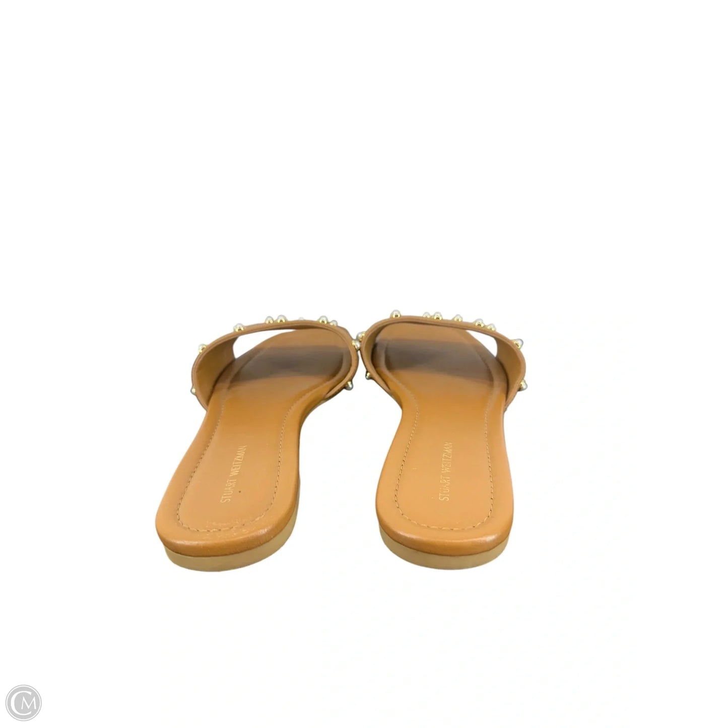 Sandals Designer By Stuart Weitzman In Brown & Gold, Size: 10