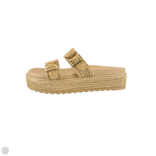 Sandals Heels Platform By Steve Madden In Tan, Size: 10