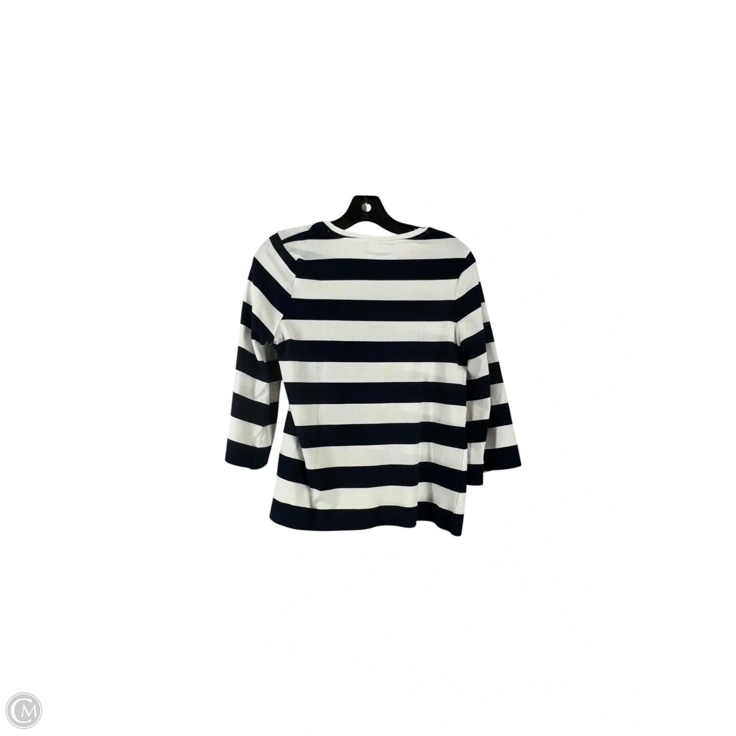 Top 3/4 Sleeve By Chicos In Striped Pattern, Size: Xs