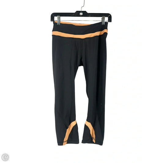 Athletic Leggings By Lululemon In Black & Orange, Size: 4