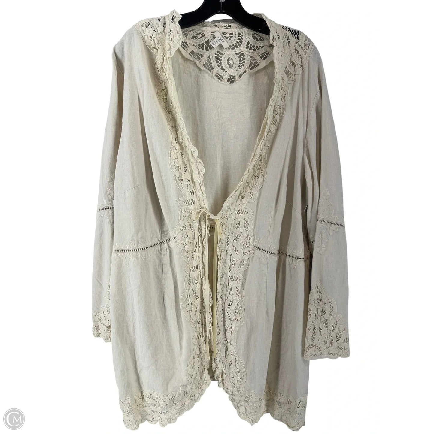 Jacket Shirt By J. Jill In Beige, Size: 3x