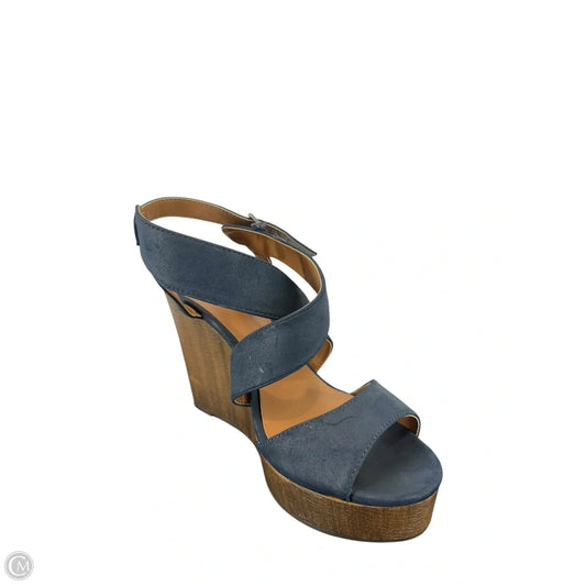 Shoes Heels Wedge By Indigo Rd In Navy, Size: 9