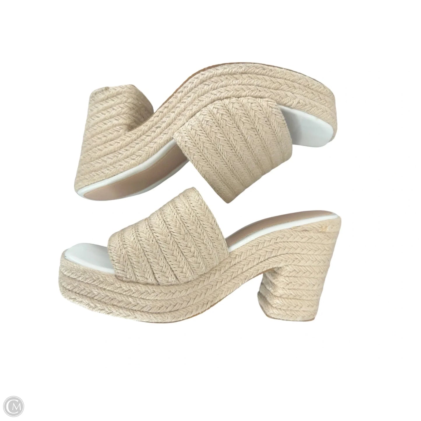 Sandals Heels Block By Clothes Mentor In Beige, Size: 6