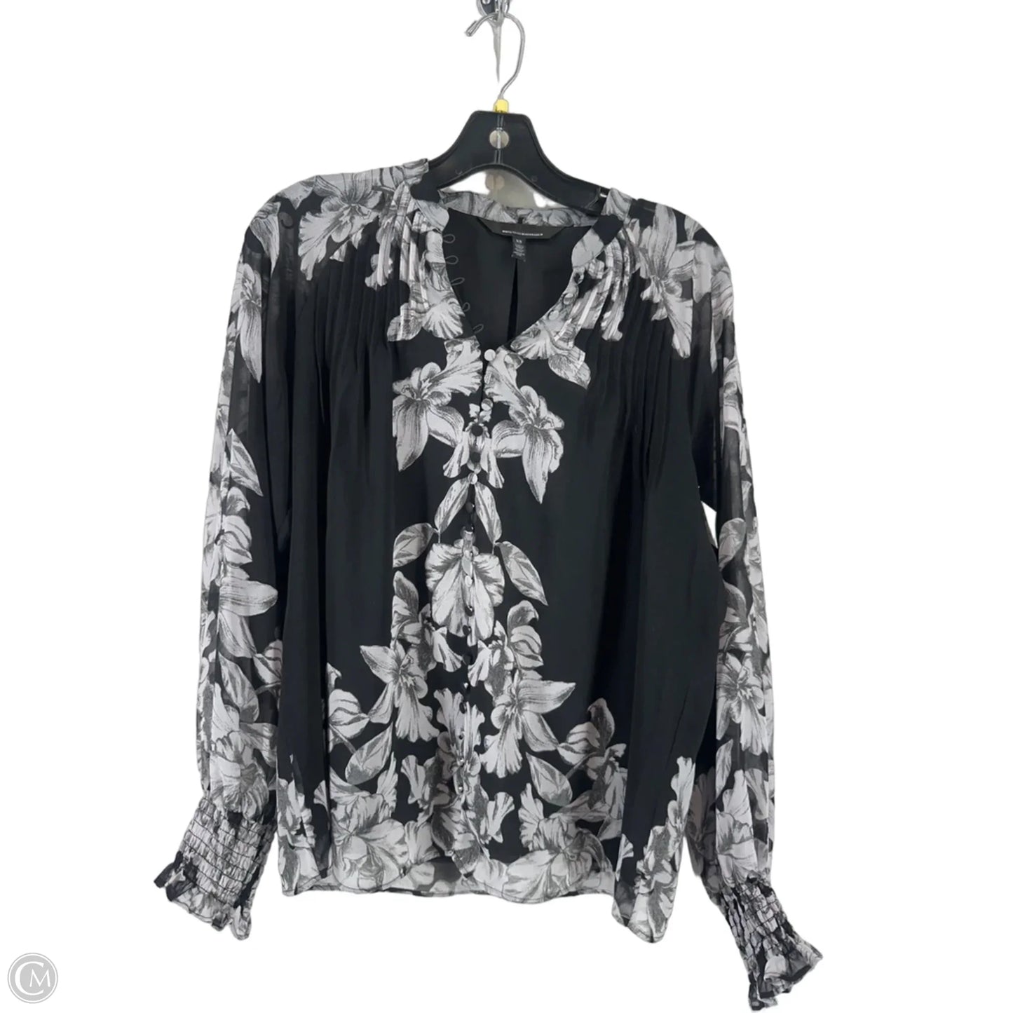 Top Long Sleeve By White House Black Market In Black & White, Size: Xs