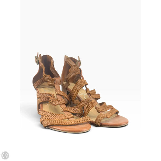 Sandals Heels Block By Sugar In Brown, Size: 8