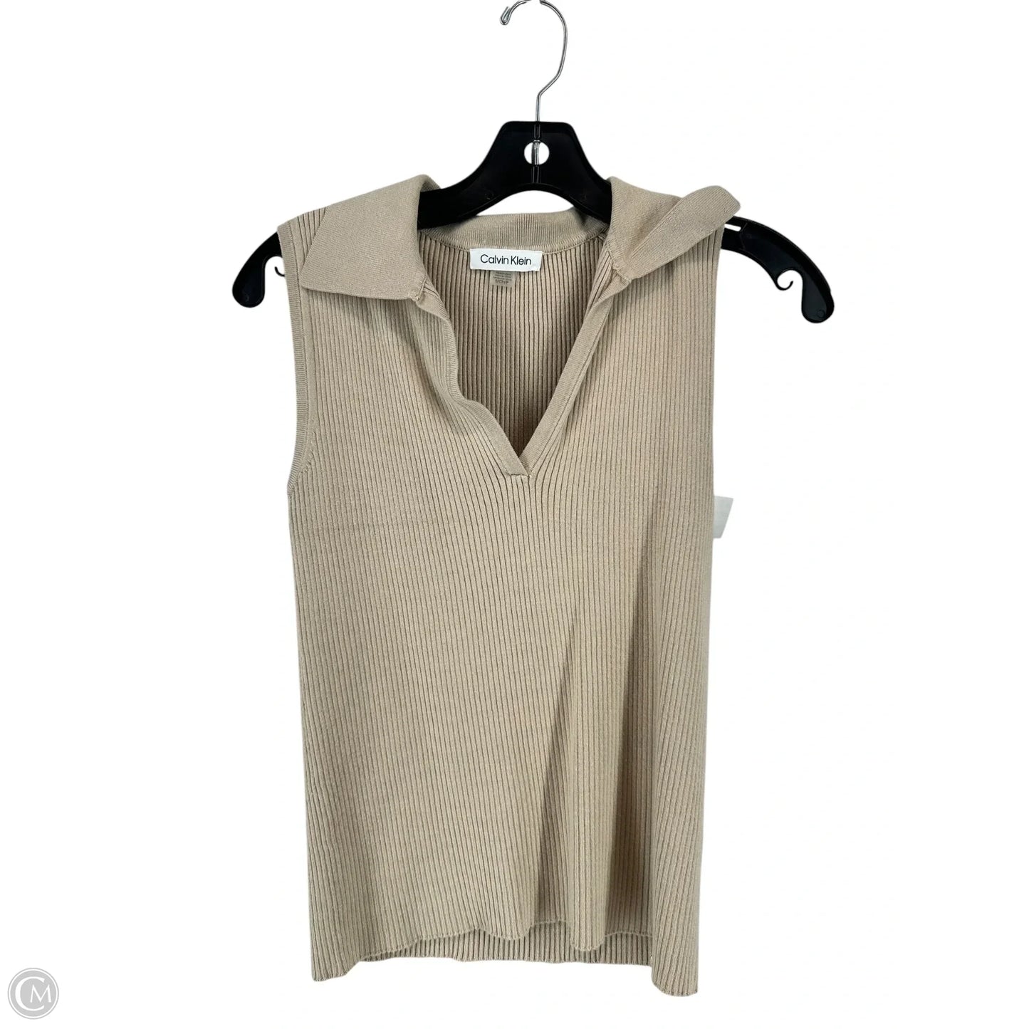 Top Sleeveless By Calvin Klein In Tan, Size: S