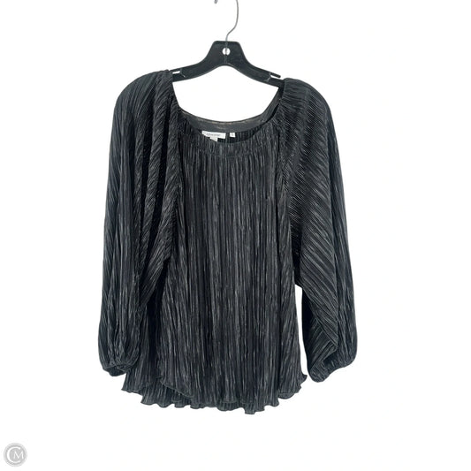 Top 3/4 Sleeve By Chicos In Black, Size: Xl
