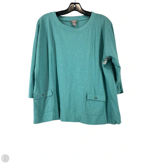 Top 3/4 Sleeve By Chicos In Teal, Size: 2