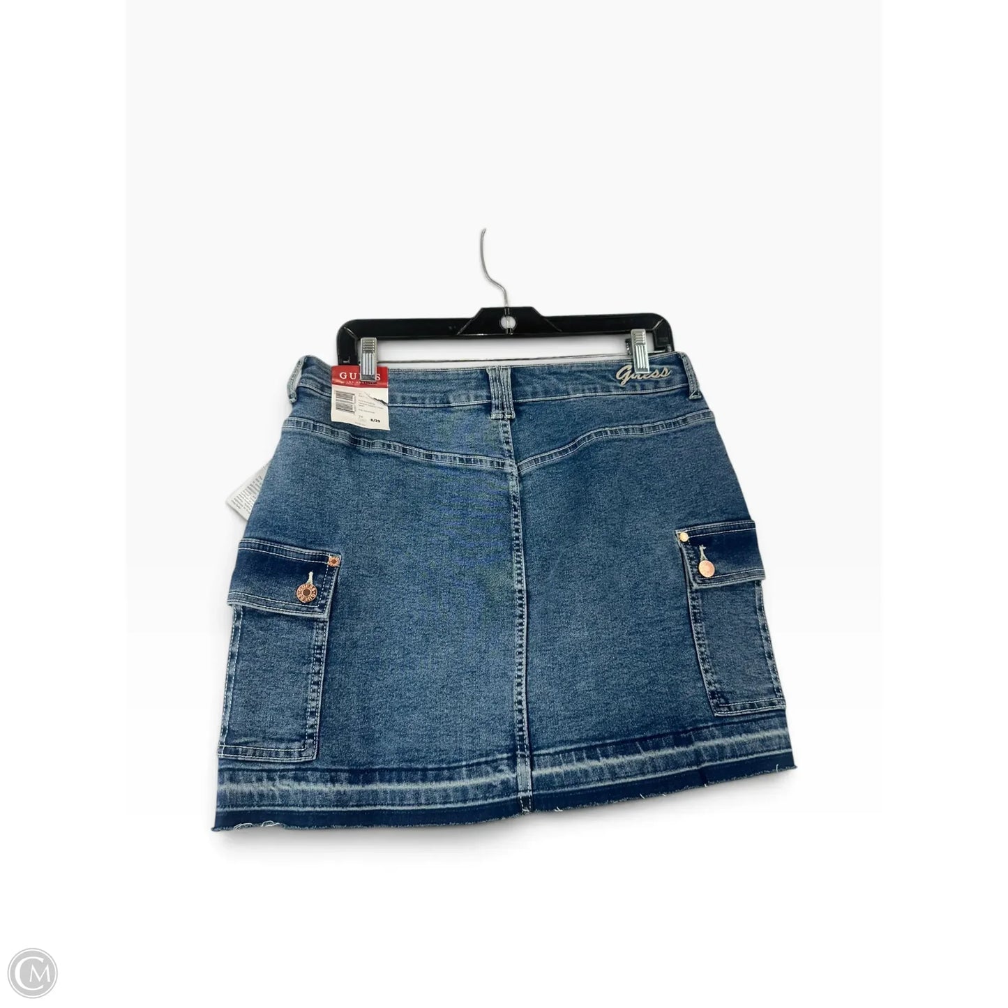 Skirt Mini & Short By Guess In Blue Denim, Size: 8