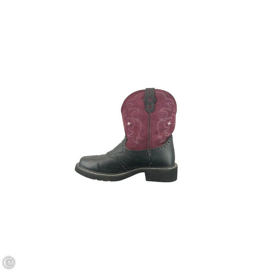 Boots Western By Justin In Black, Size: 6.5