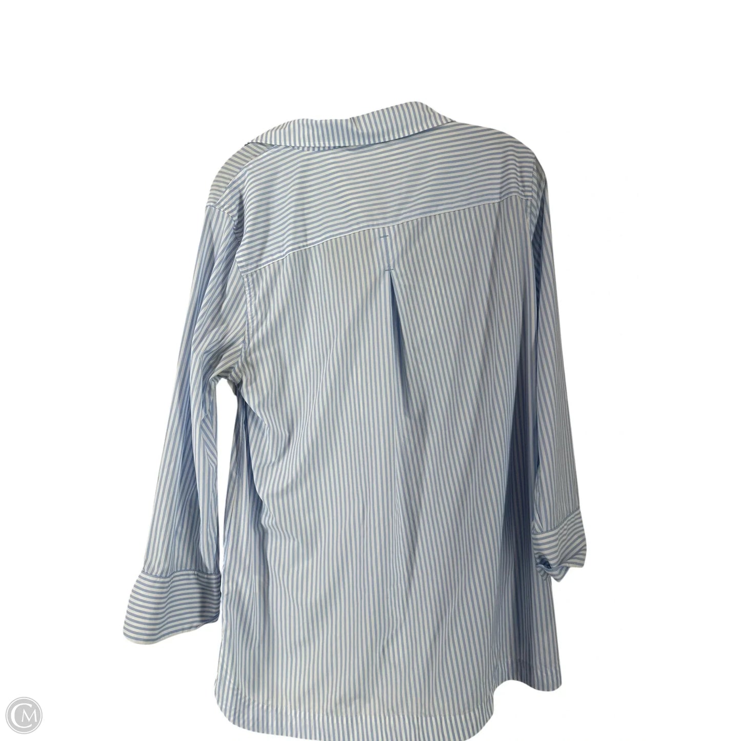 Top Long Sleeve By Vineyard Vines In Blue & White, Size: L