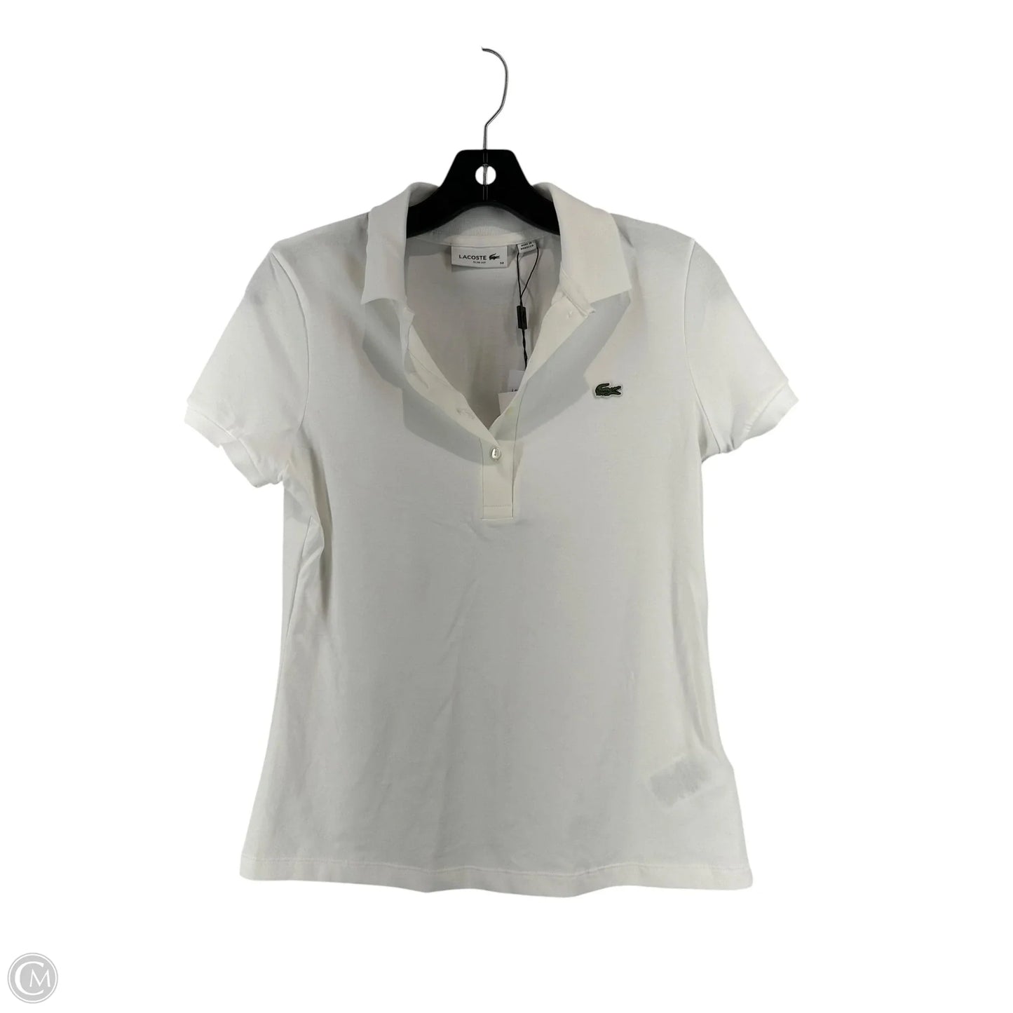 Top Short Sleeve By Lacoste In White, Size: S