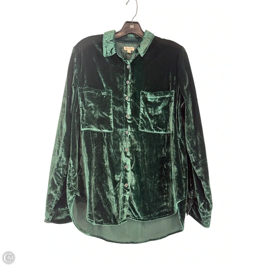 Top Long Sleeve By Pilcro In Green, Size: M