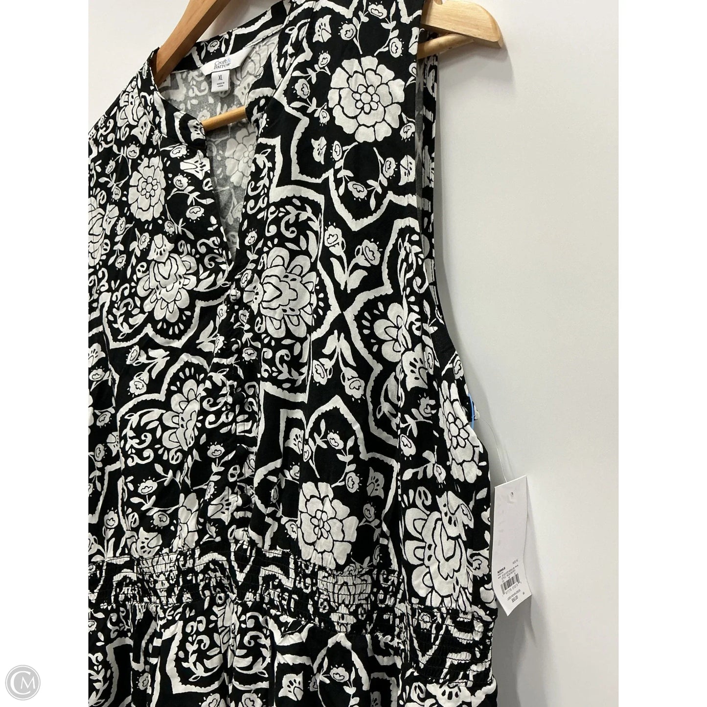 Dress Casual Maxi By Croft And Barrow In Black & White, Size: Xl