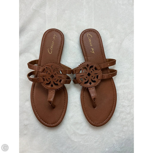 Sandals Flats By Clothes Mentor In Brown, Size: 8